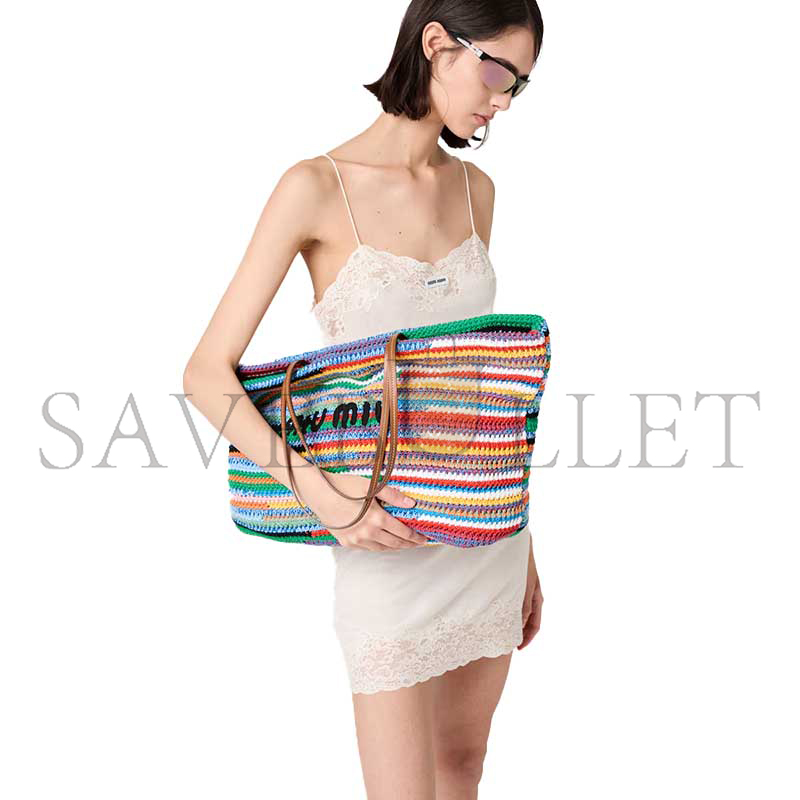 MIU MIU CROCHET TOTE BAG 5BG228 (40*34*16cm) MIU MIU CROCHET TOTE BAG 5BG228 (40*34*16cm)